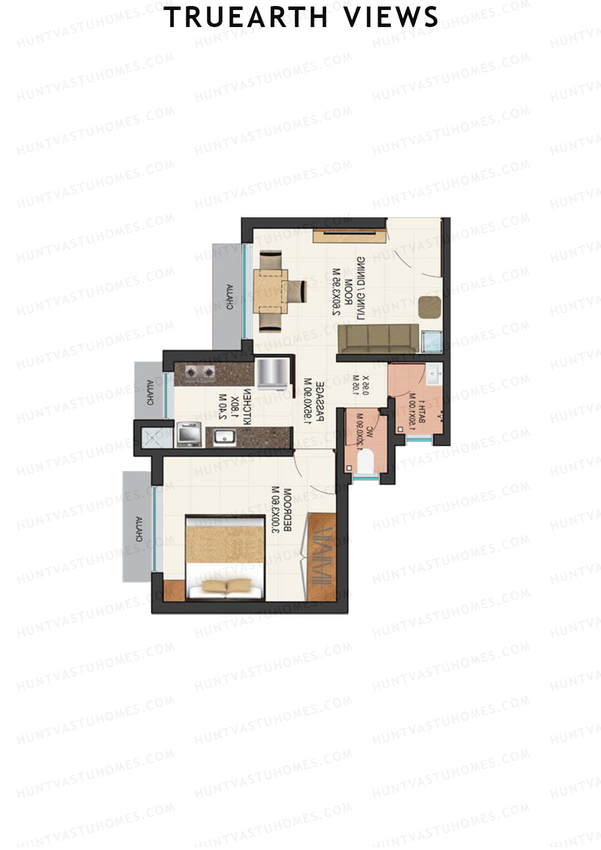 TruEarth Views Wing B Unit 2 Floor Plan