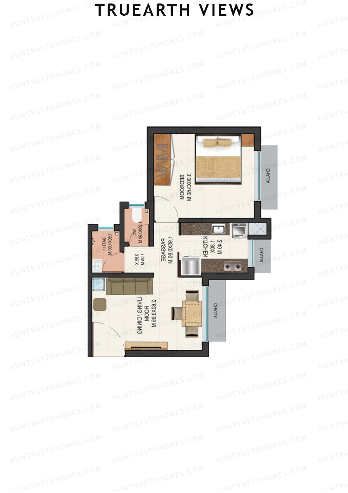 TruEarth Views Wing B Unit 4 Floor Plan