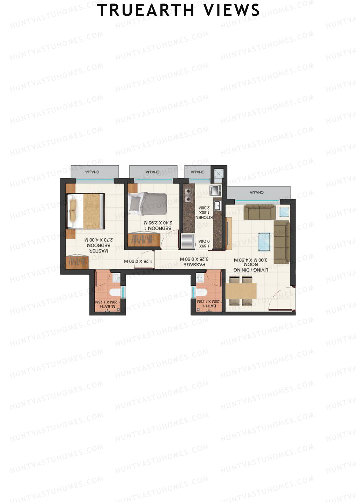 TruEarth Views Wing C Unit 1 Floor Plan