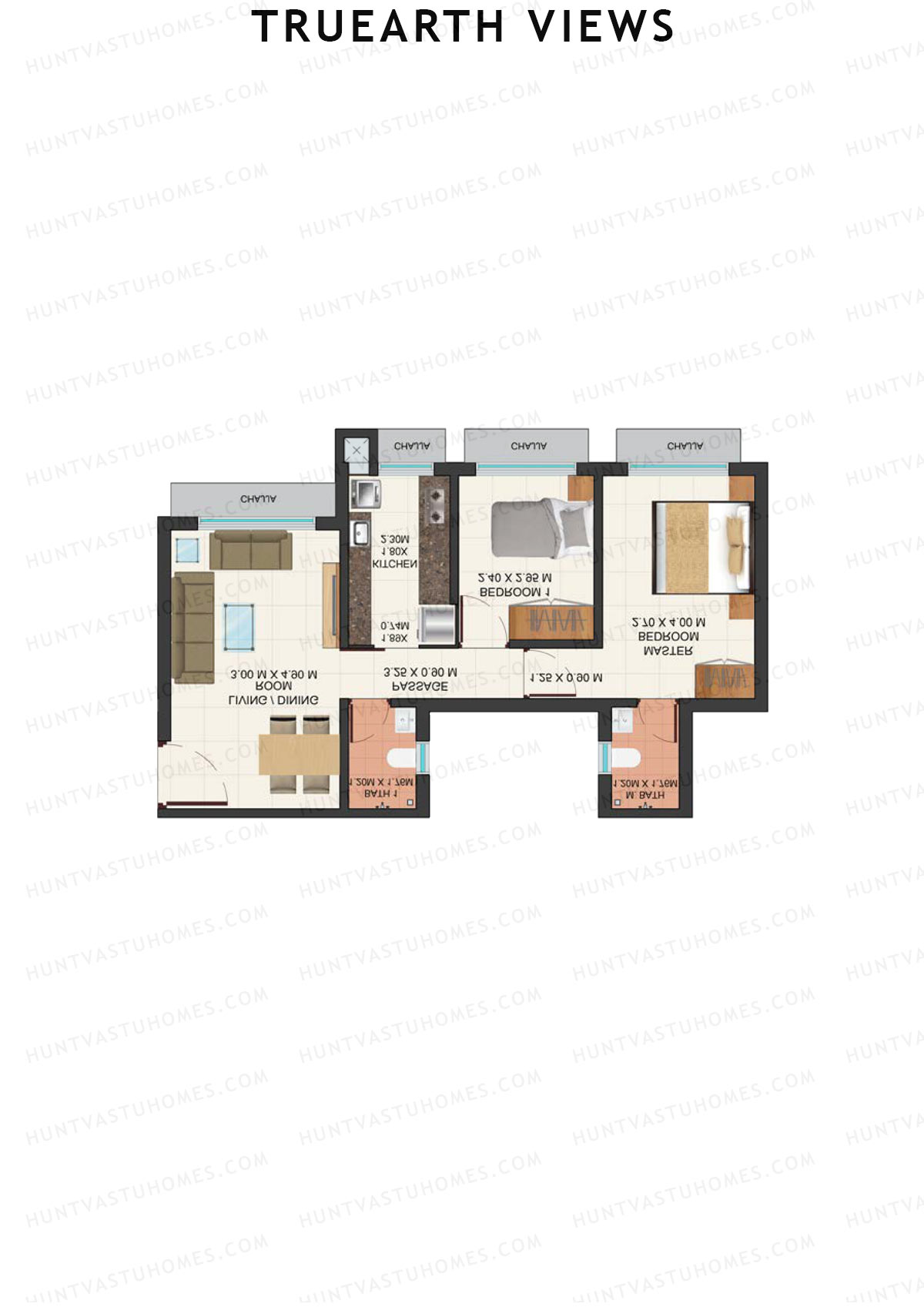 TruEarth Views Wing C Unit 2 Floor Plan