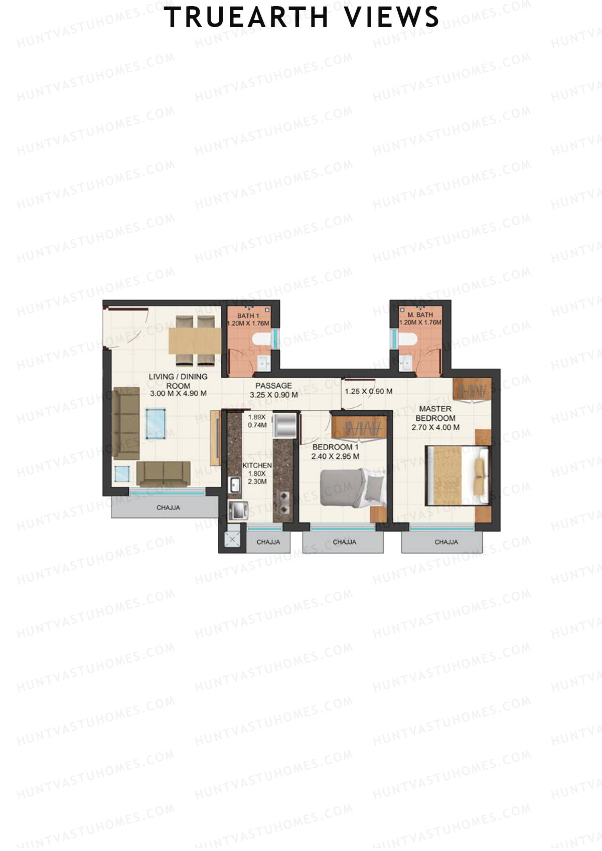 TruEarth Views Wing C Unit 3 Floor Plan