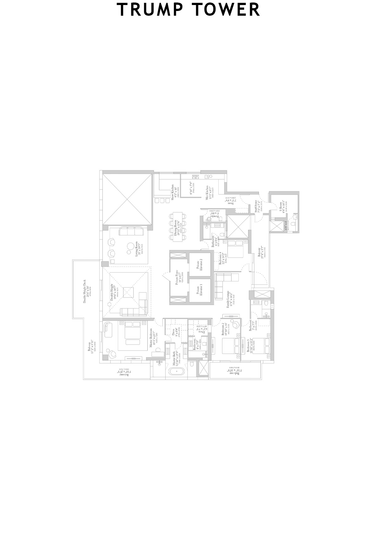 Trump Tower Tower 1 Unit A (Type 1) Floor Plan