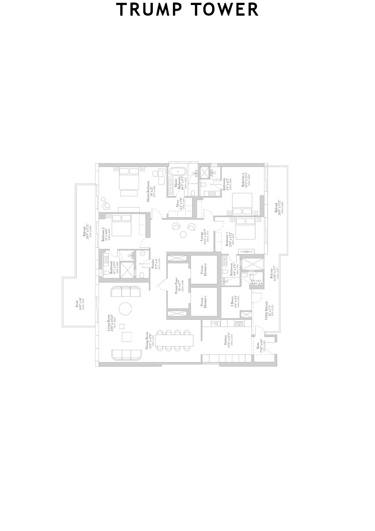 Trump Tower Tower 1 Unit B Floor Plan