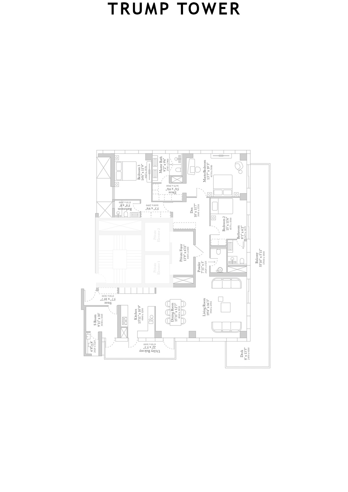 Trump Tower Tower 1 Unit C Floor Plan