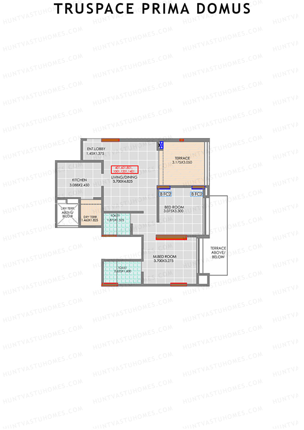 Truspace Prima Domus Tower B Unit 1 Floor Plan