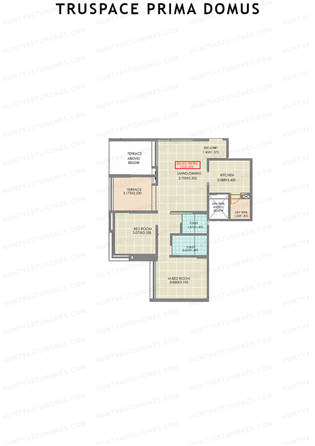 Truspace Prima Domus Tower B Unit 2 Floor Plan