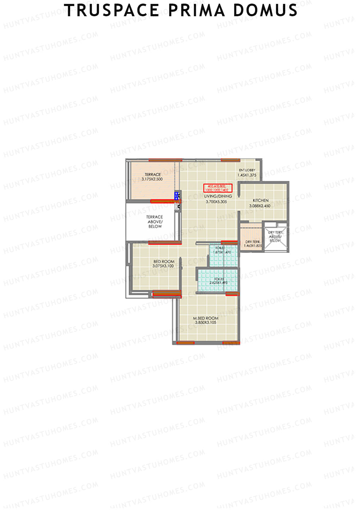 Truspace Prima Domus Tower B Unit 2 Floor Plan