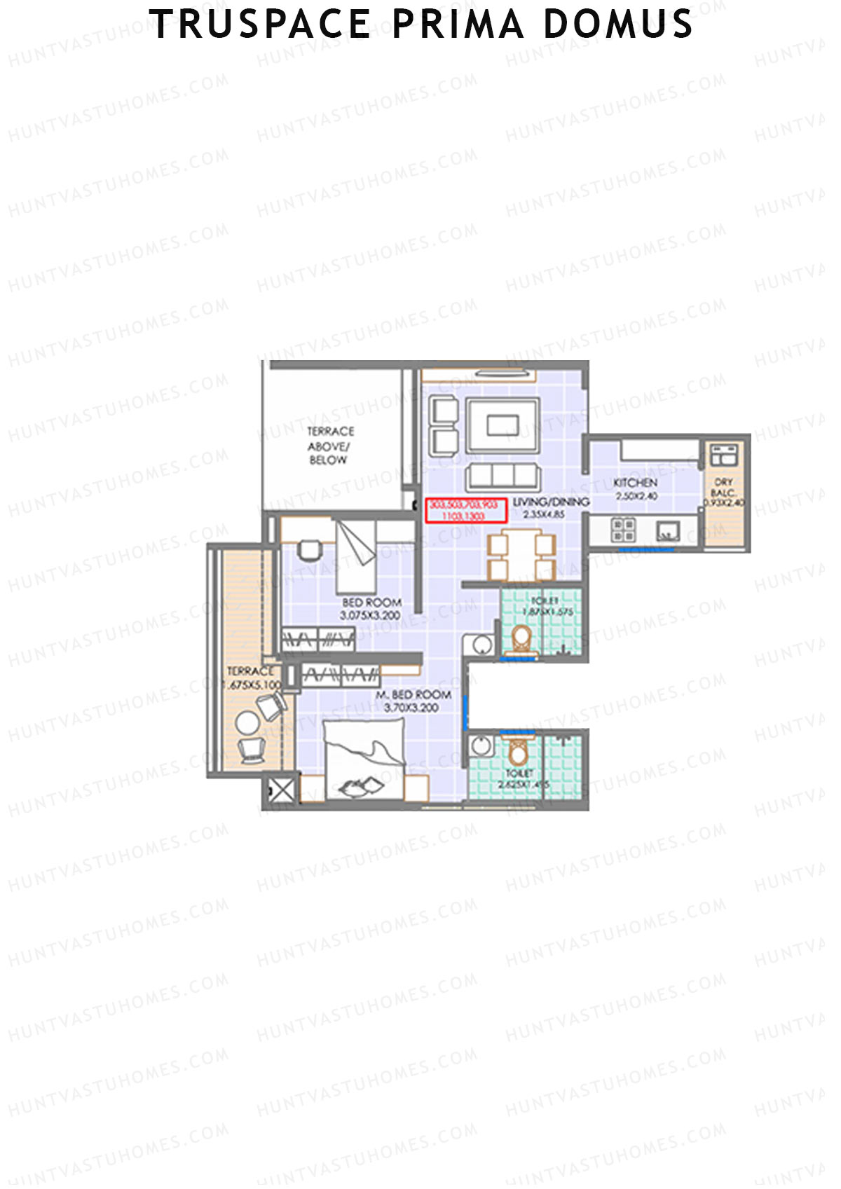 Truspace Prima Domus Tower B Unit 3 Floor Plan