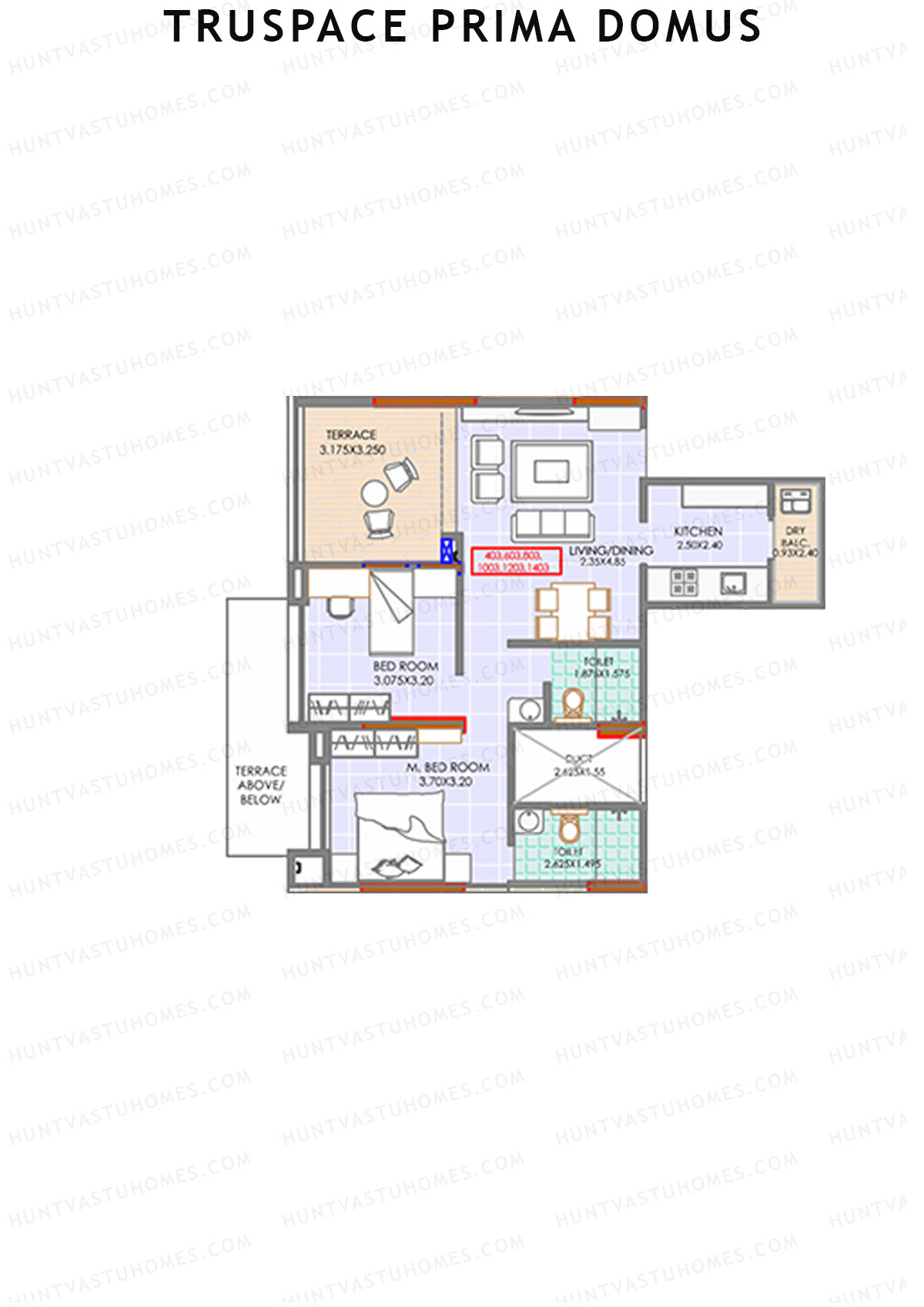 Truspace Prima Domus Tower B Unit 3 Floor Plan
