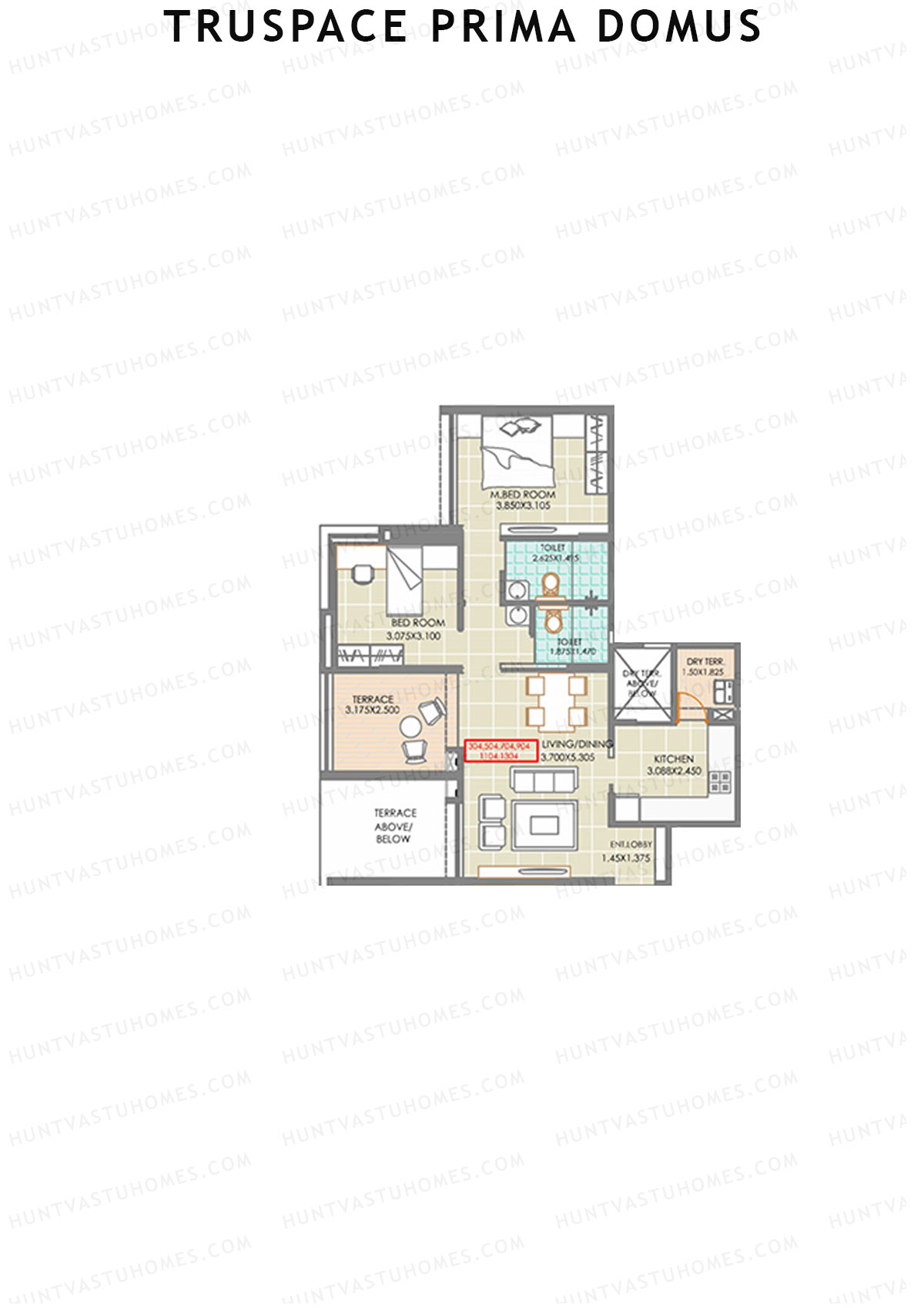 Truspace Prima Domus Tower B Unit 4 Floor Plan