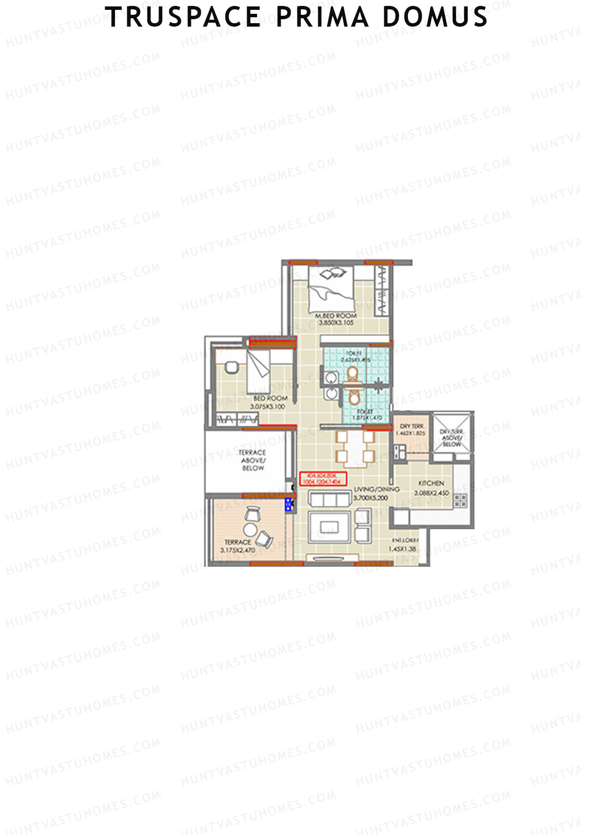 Truspace Prima Domus Tower B Unit 4 Floor Plan