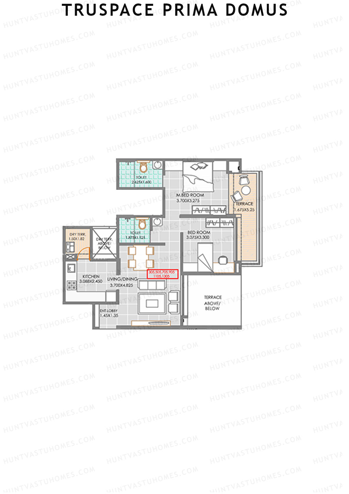 Truspace Prima Domus Tower B Unit 5 Floor Plan
