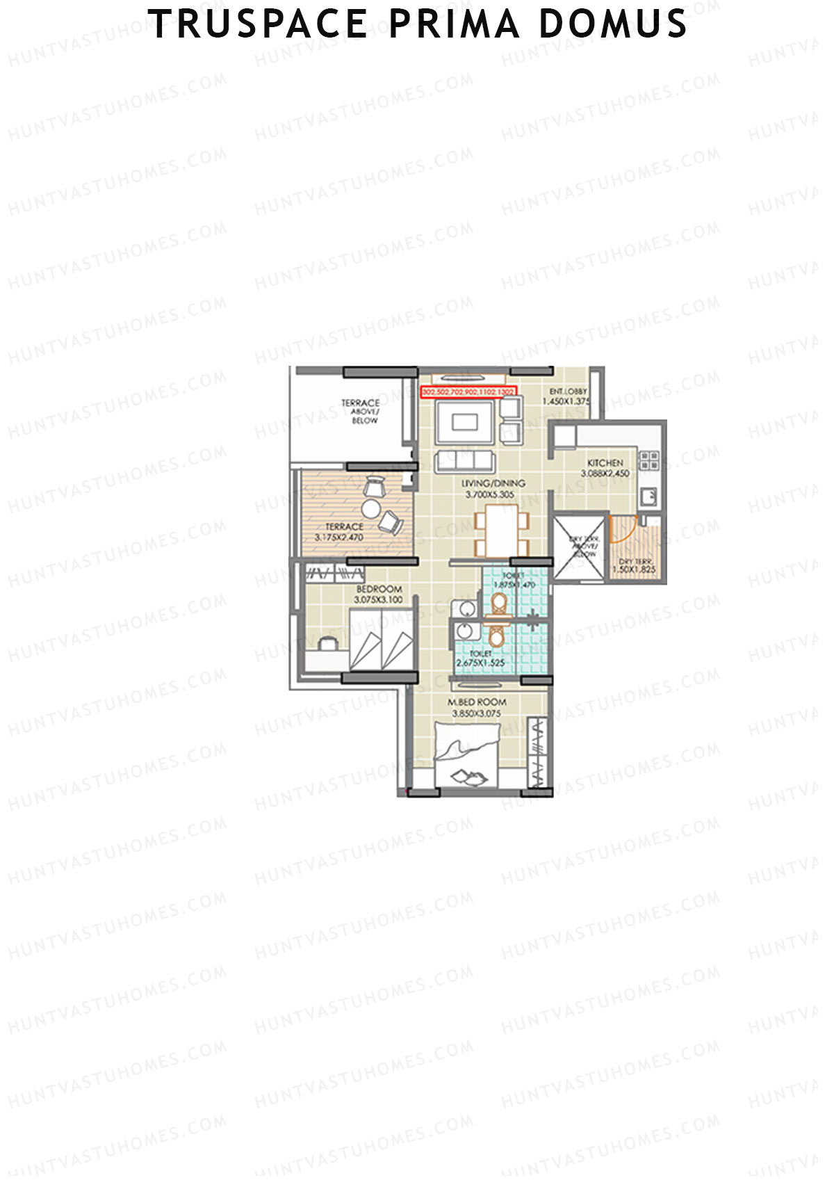 Truspace Prima Domus Tower C Unit 2 Floor Plan