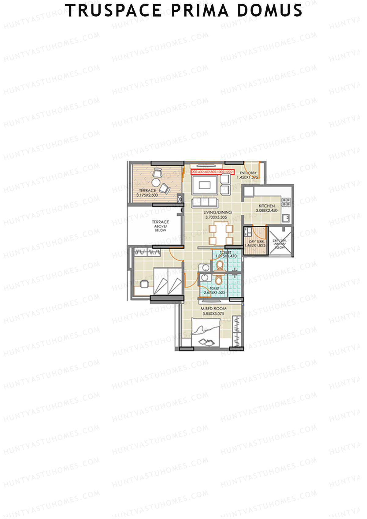 Truspace Prima Domus Tower C Unit 2 Floor Plan