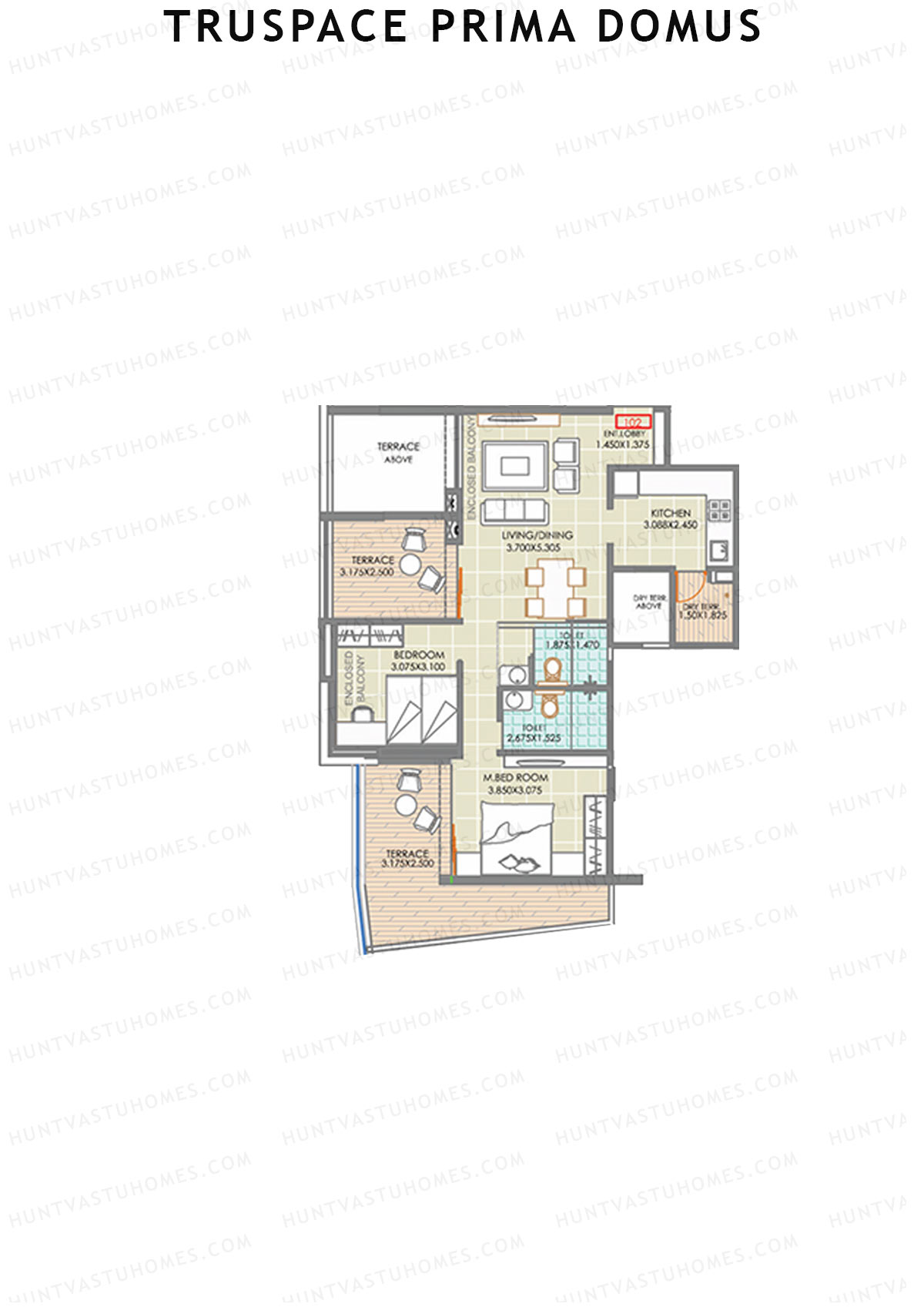 Truspace Prima Domus Tower C Unit 2 Floor Plan