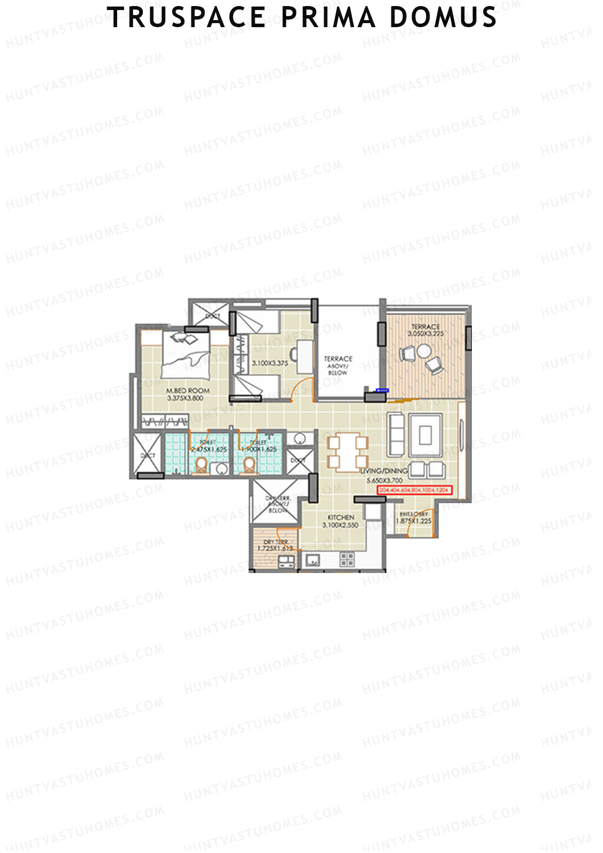 Truspace Prima Domus Tower C Unit 4 Floor Plan