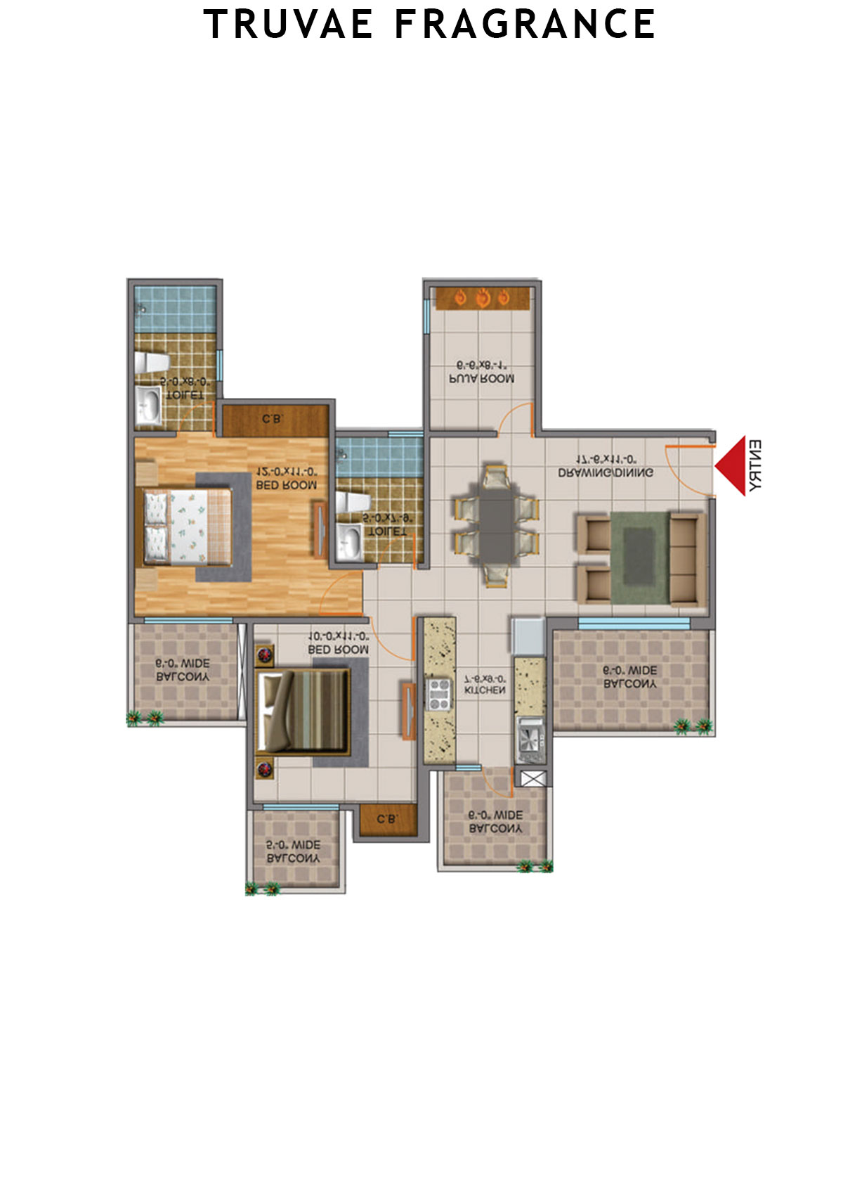 Truvae Fragrance Jasmin Unit 1 (Type D) Floor Plan