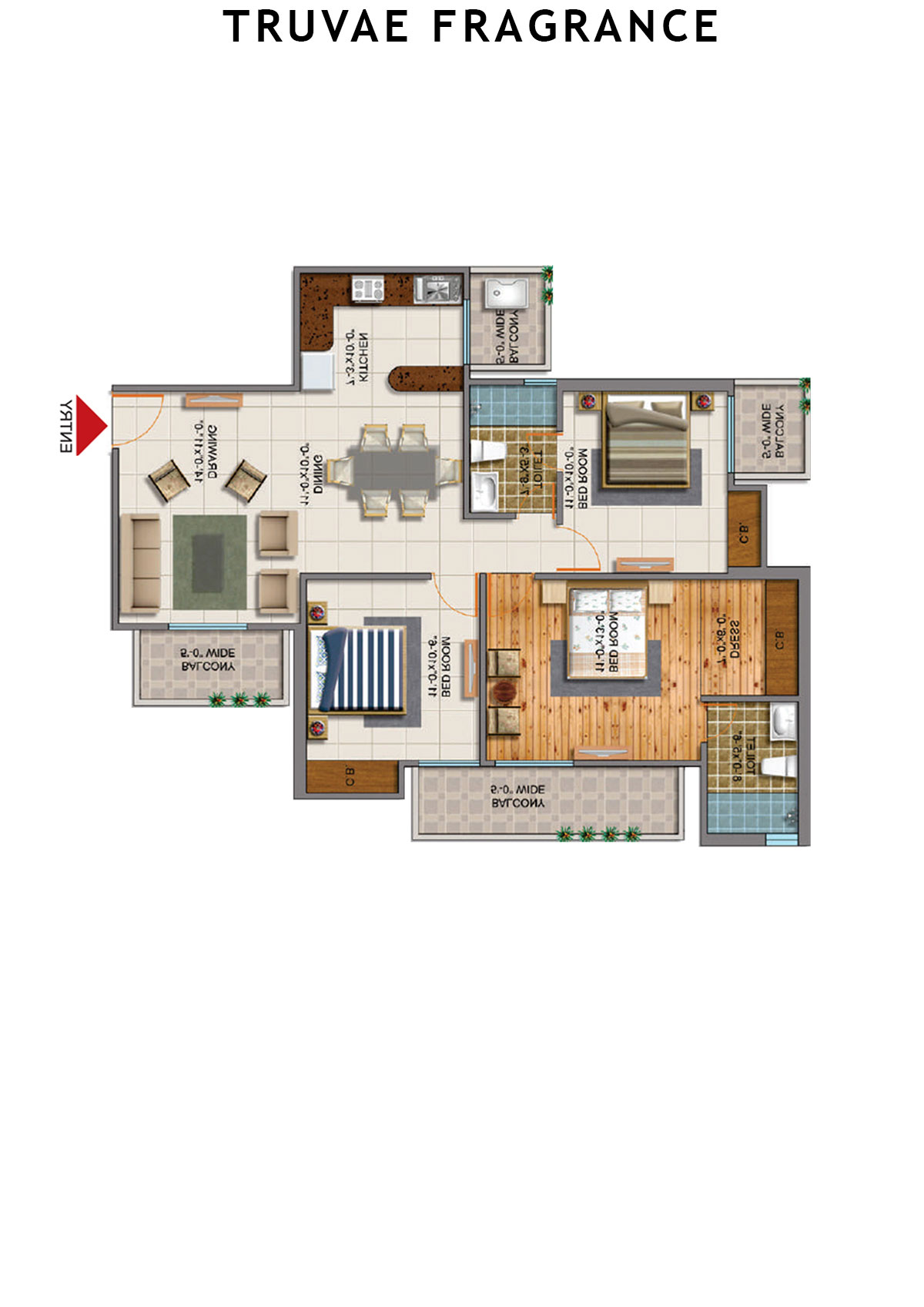 Truvae Fragrance Lily Unit 4 (Type G) Floor Plan