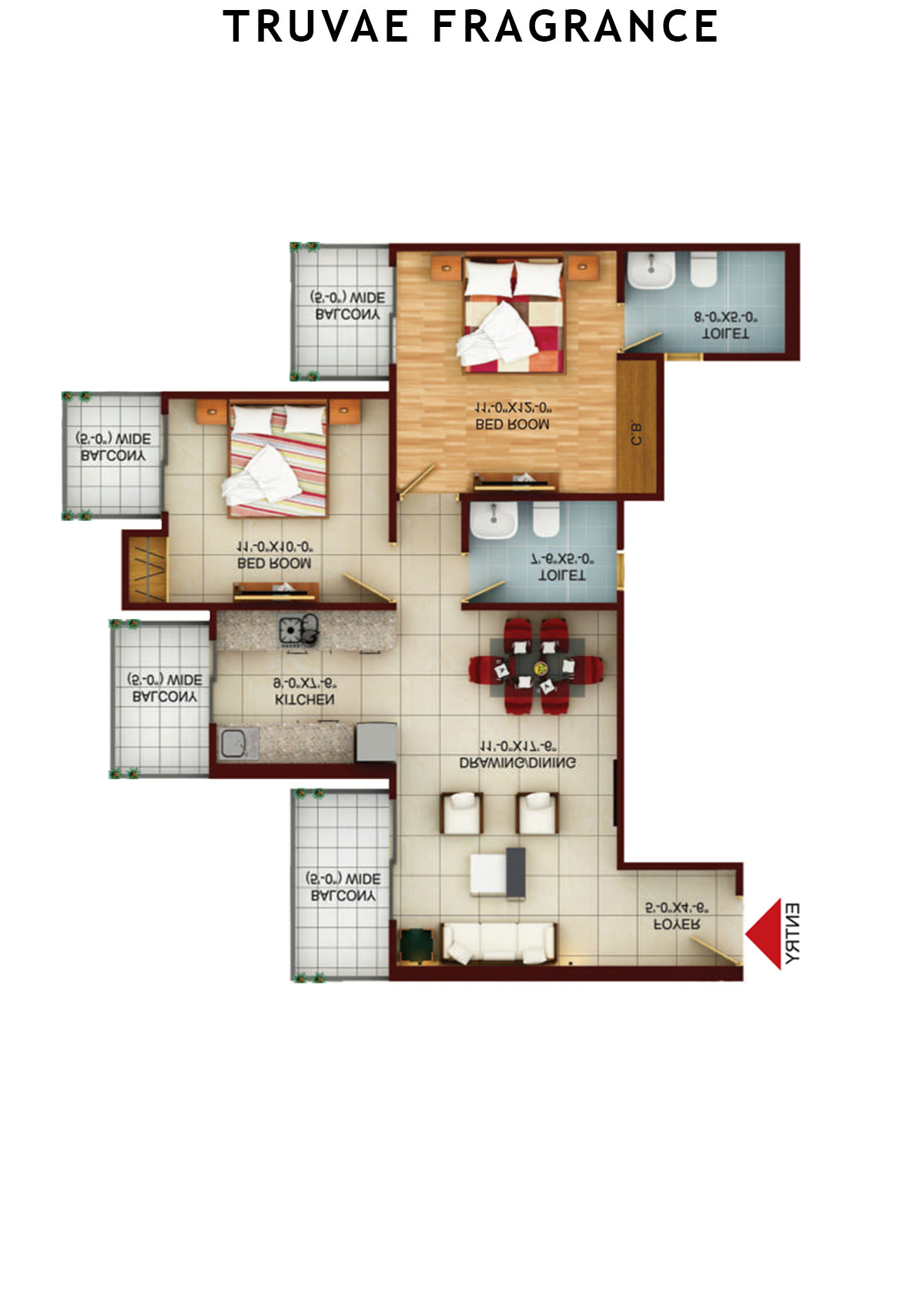 Truvae Fragrance Orchid Unit 11 (Type C) Floor Plan