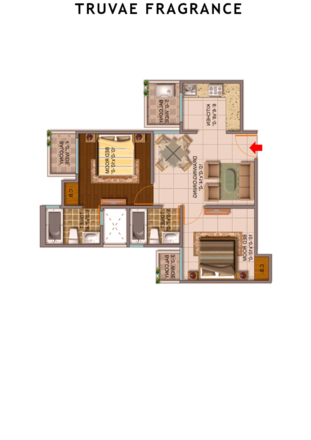 Truvae Fragrance Orchid Unit 12 (Type A) Floor Plan