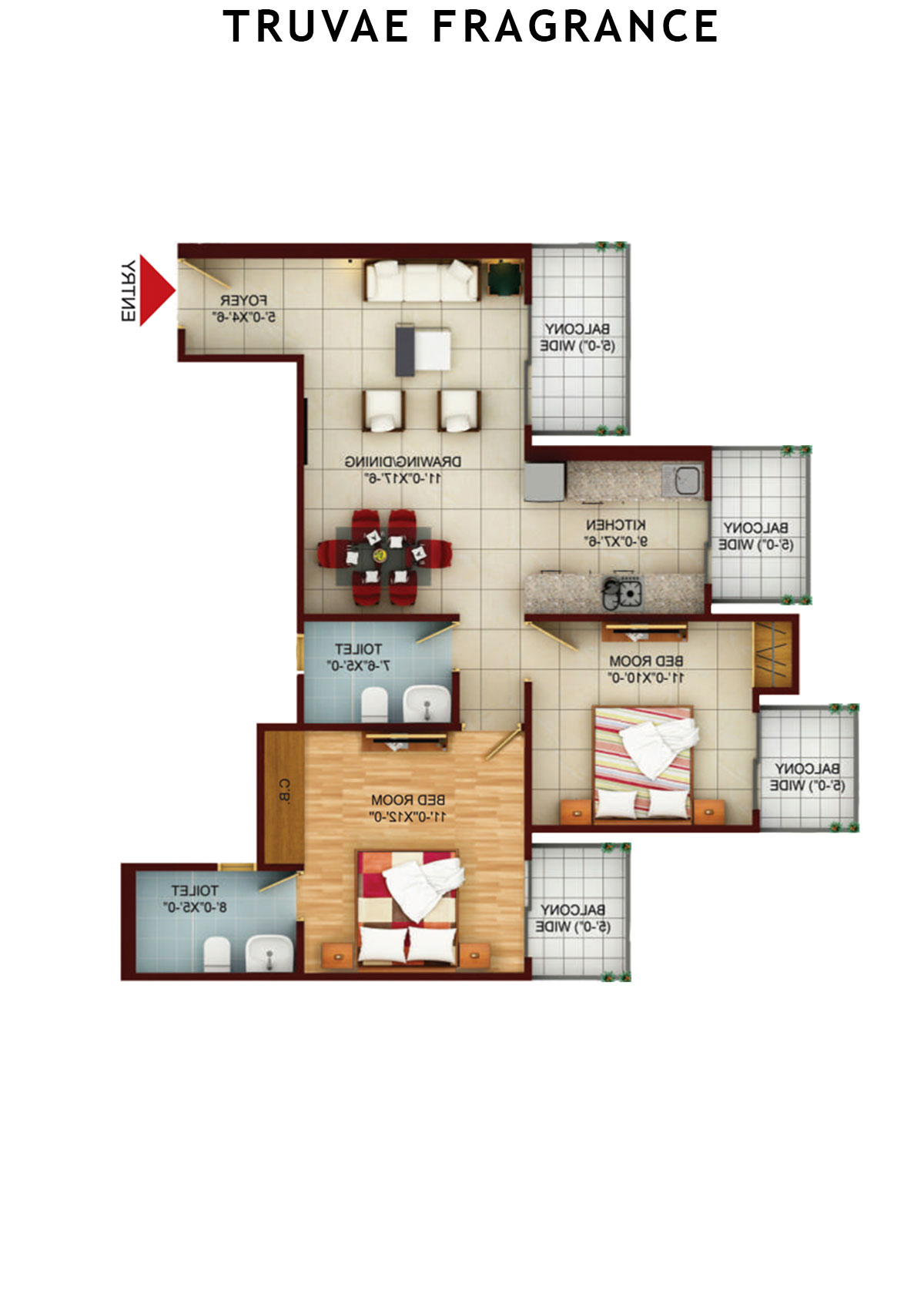 Truvae Fragrance Orchid Unit 9 (Type C) Floor Plan