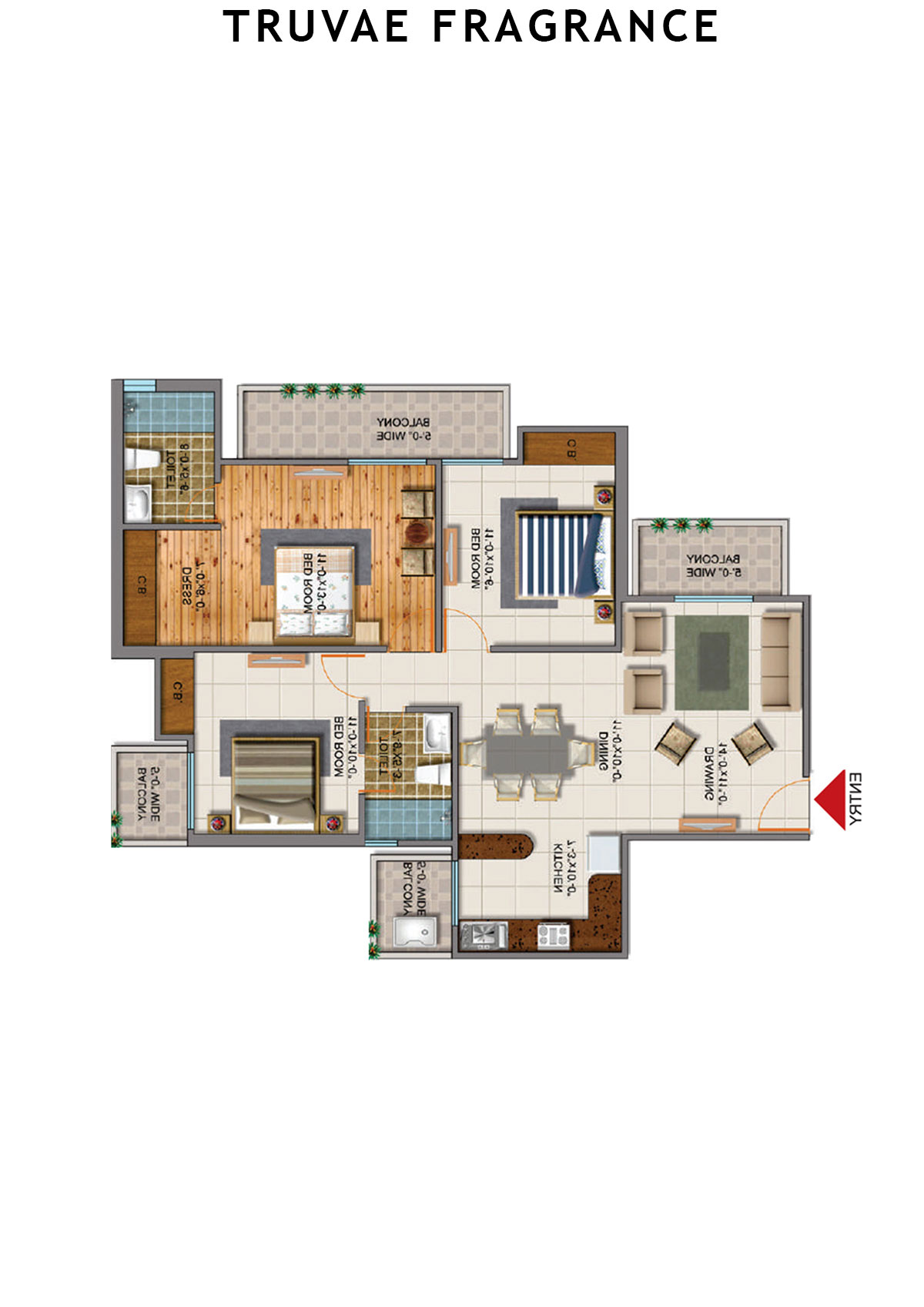 Truvae Fragrance Peony Unit 2 (Type G) Floor Plan