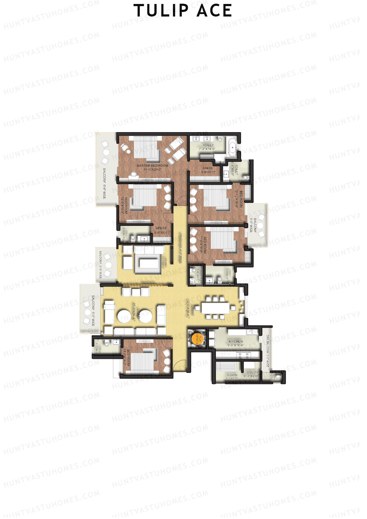 Tulip Ace Block A2 Unit 2 (Type A) Floor Plan