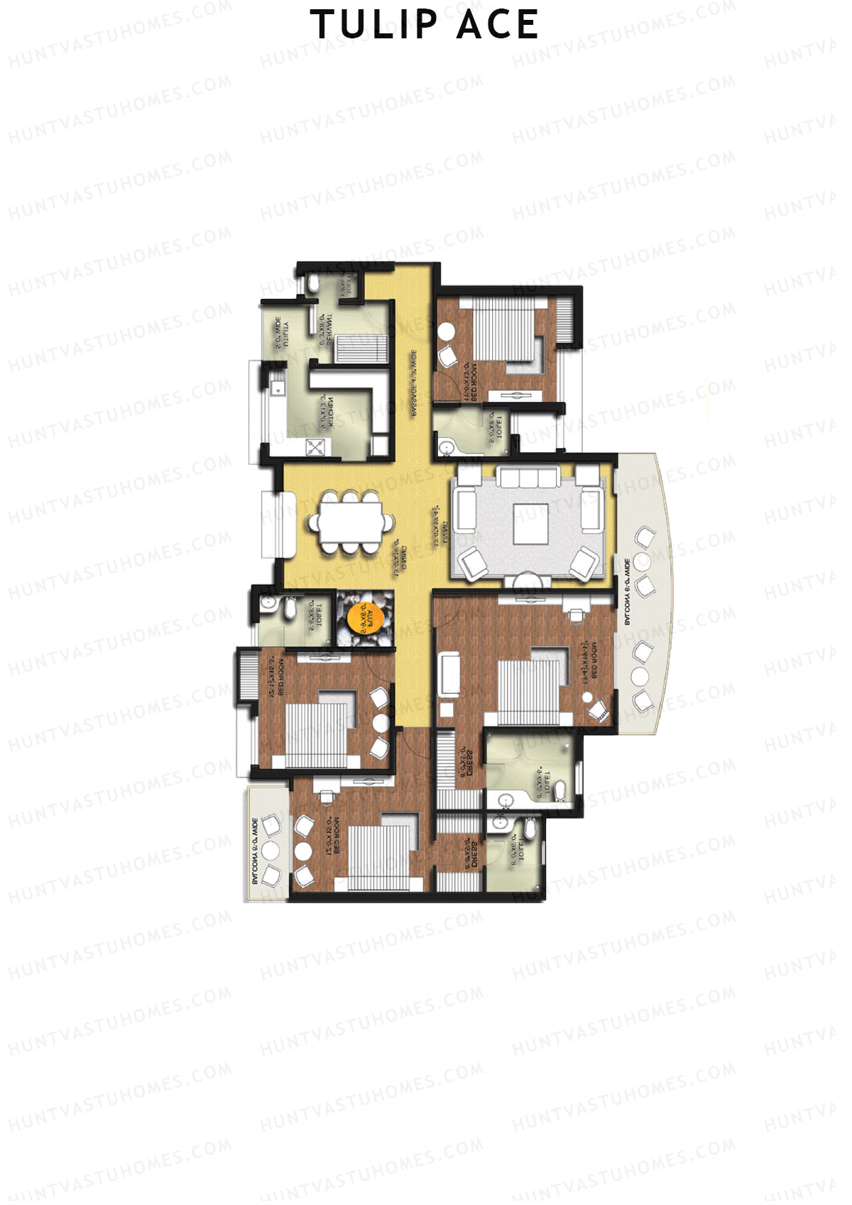 Tulip Ace Block B1 Unit 3 (Type B) Floor Plan
