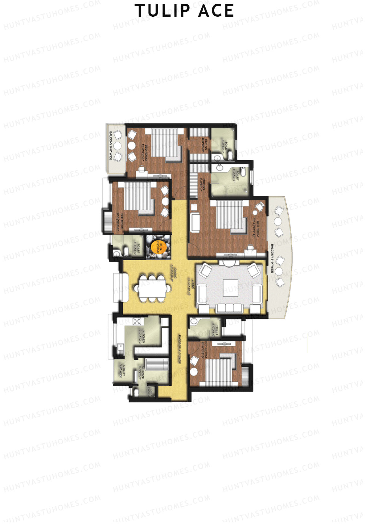 Tulip Ace Block B2 Unit 1 (Type B) Floor Plan