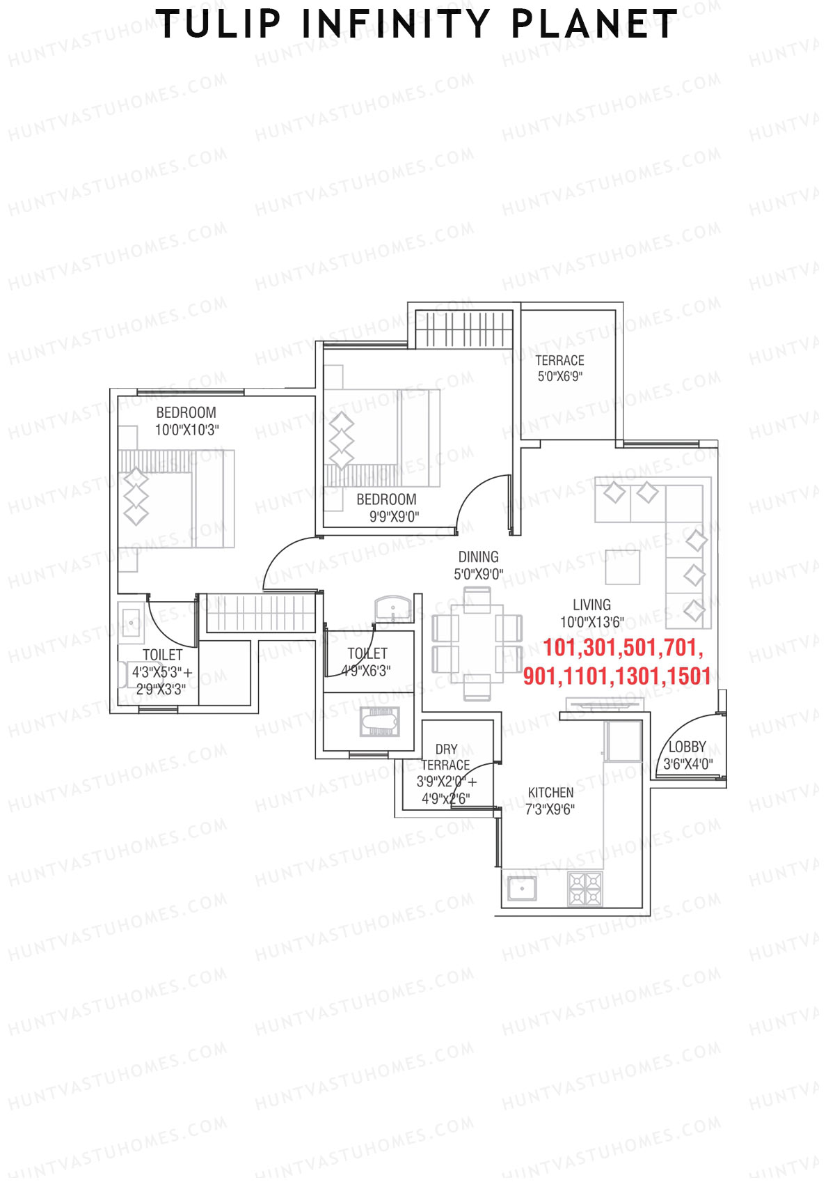 Tulip Infinity Planet Wing C Unit 1 Floor Plan