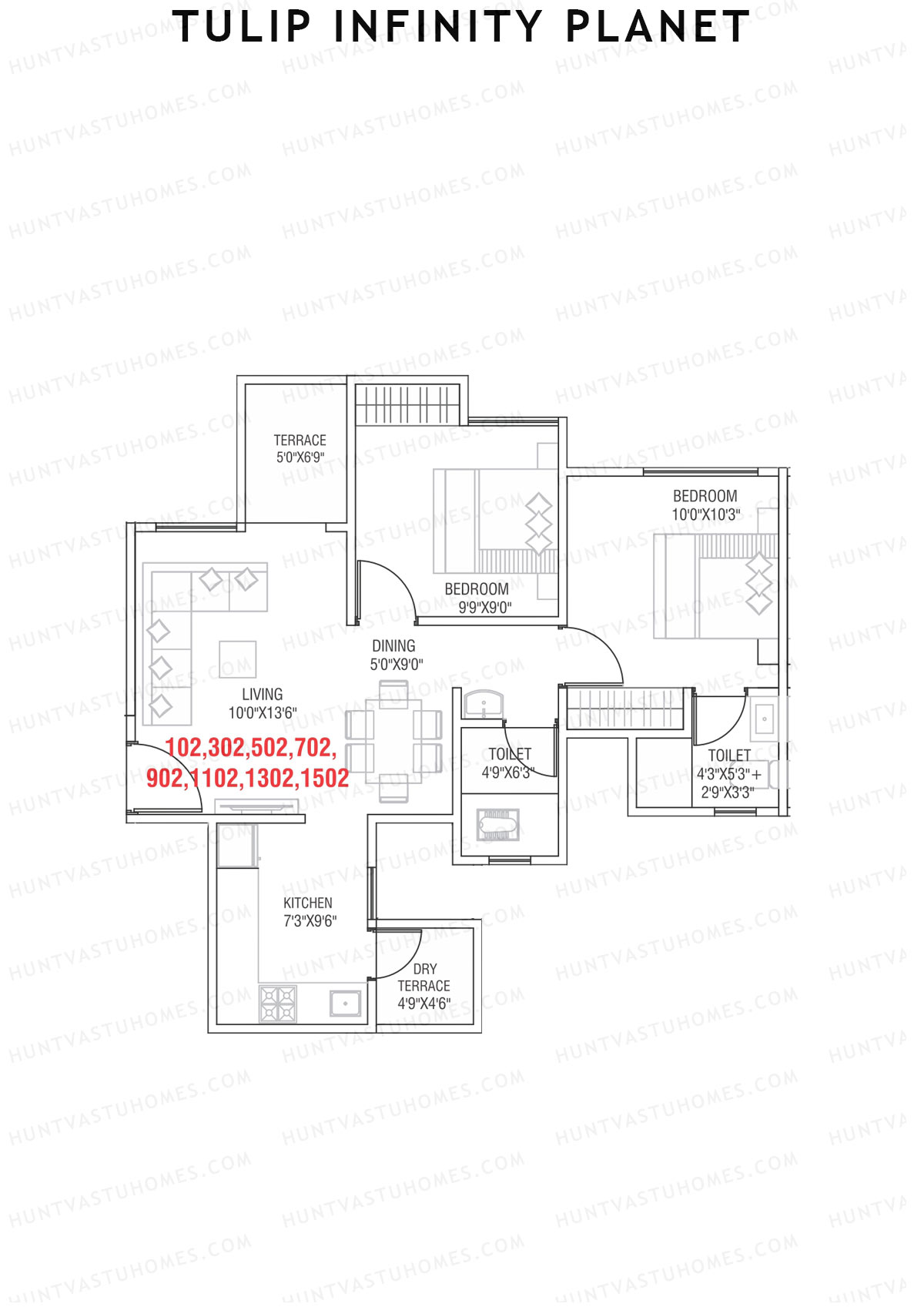 Tulip Infinity Planet Wing C Unit 2 Floor Plan