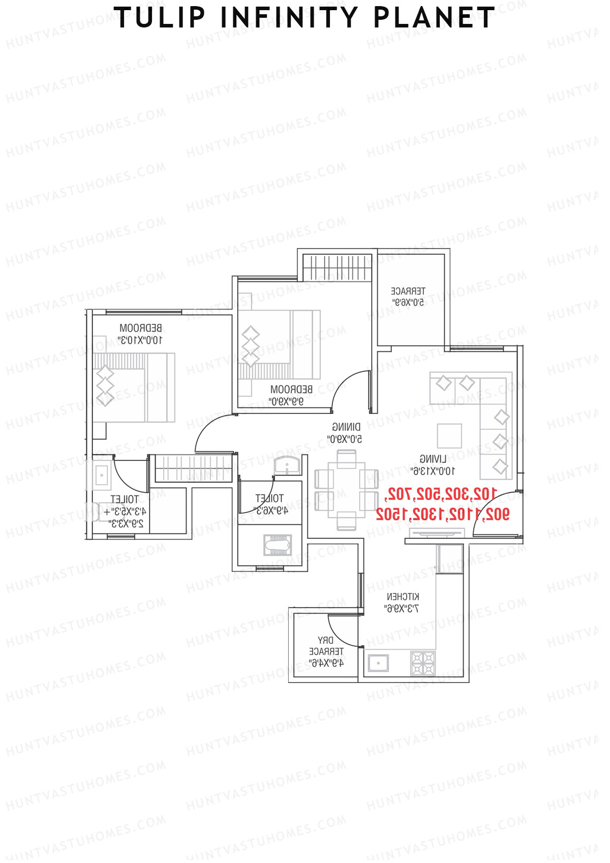 Tulip Infinity Planet Wing C Unit 3 Floor Plan