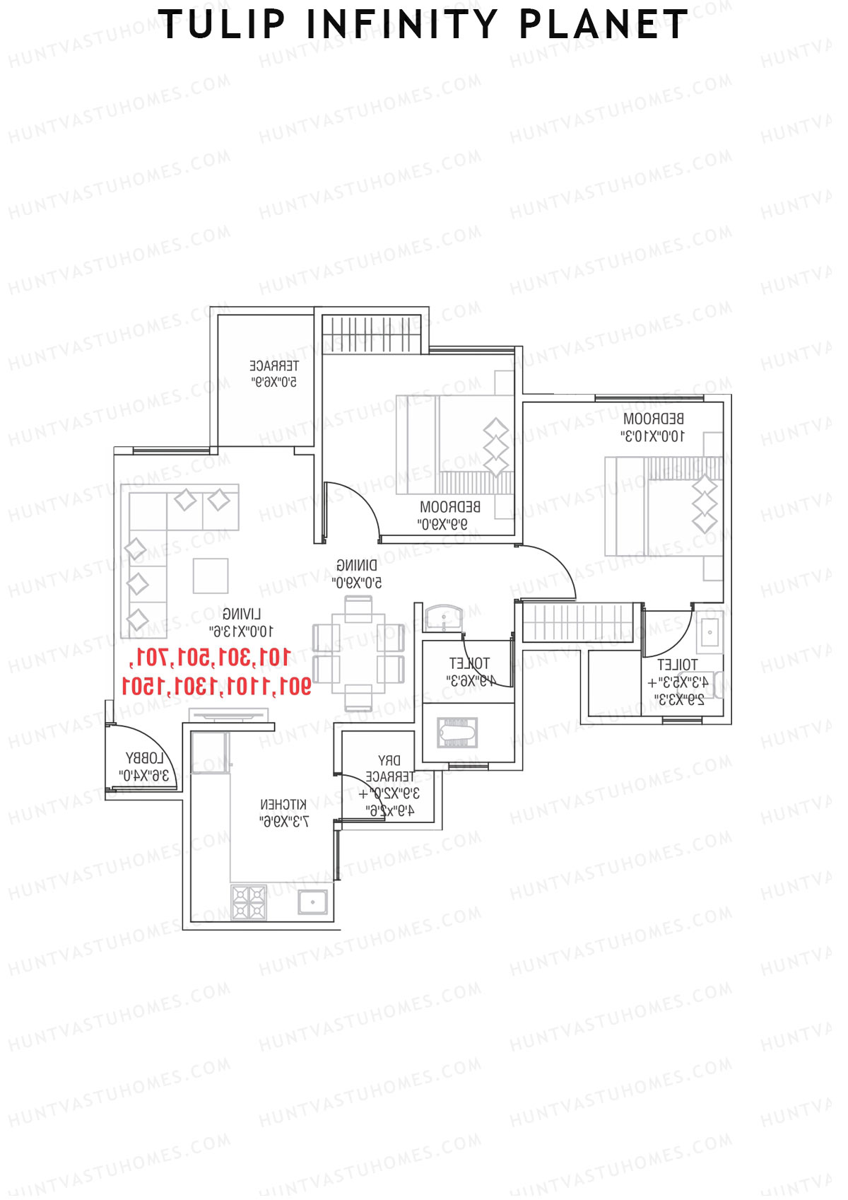 Tulip Infinity Planet Wing C Unit 4 Floor Plan