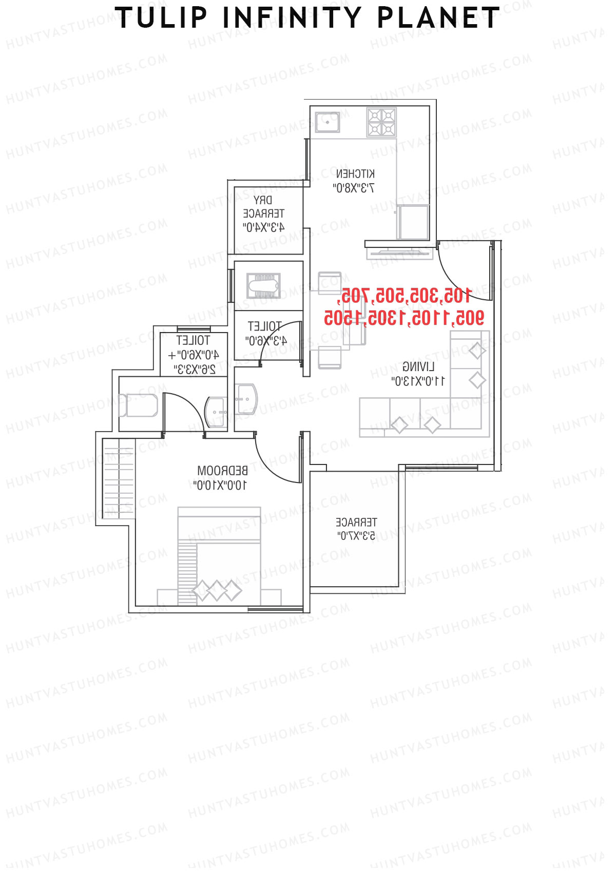 Tulip Infinity Planet Wing C Unit 8 Floor Plan