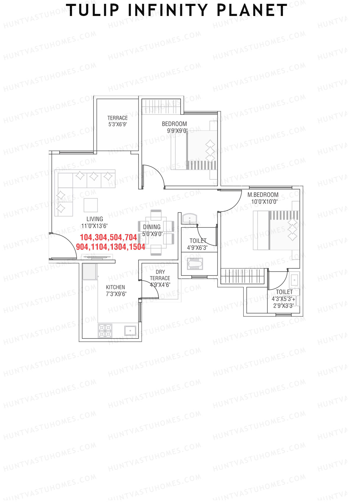 Tulip Infinity Planet Wing D Unit 4 Floor Plan