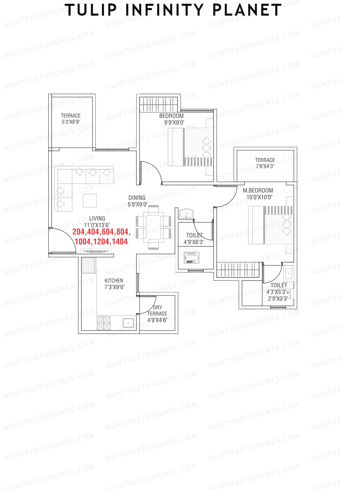 Tulip Infinity Planet Wing D Unit 4 Floor Plan