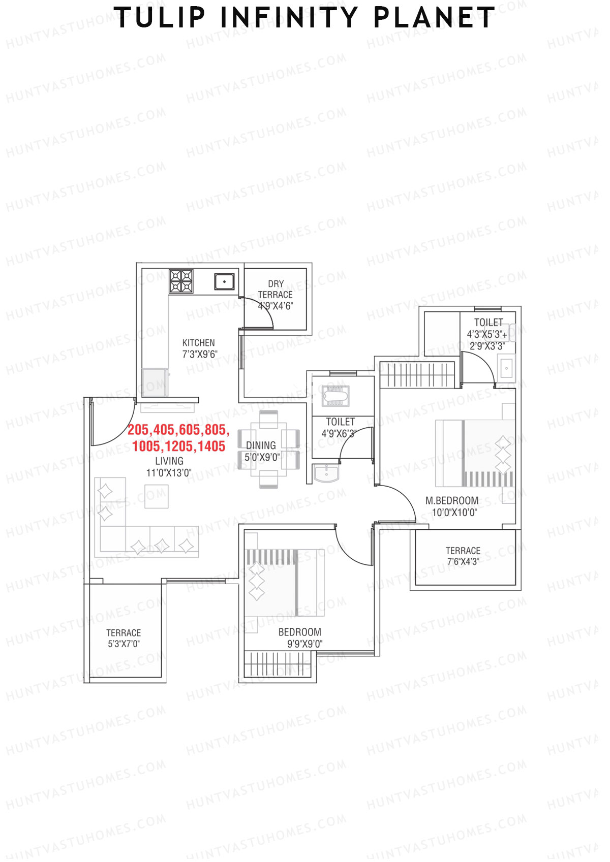 Tulip Infinity Planet Wing D Unit 5 Floor Plan