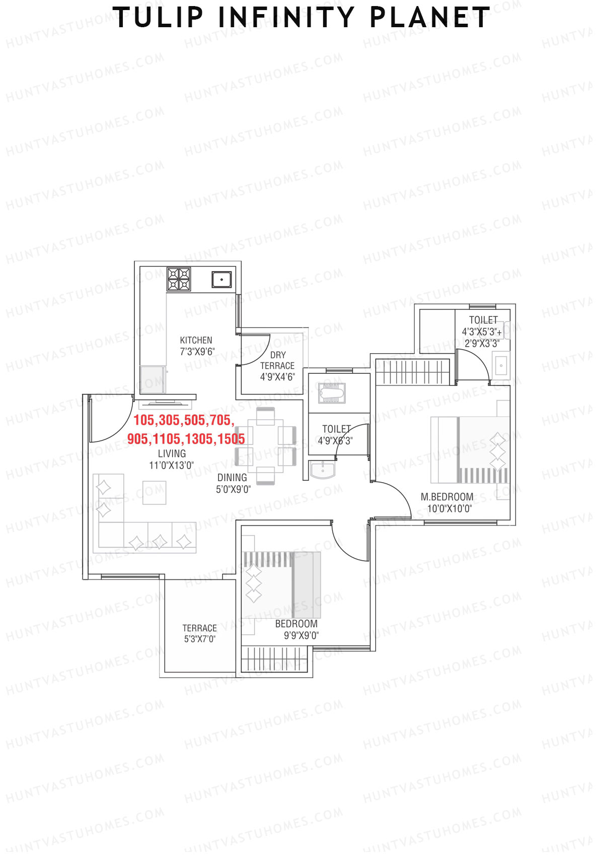 Tulip Infinity Planet Wing D Unit 5 Floor Plan