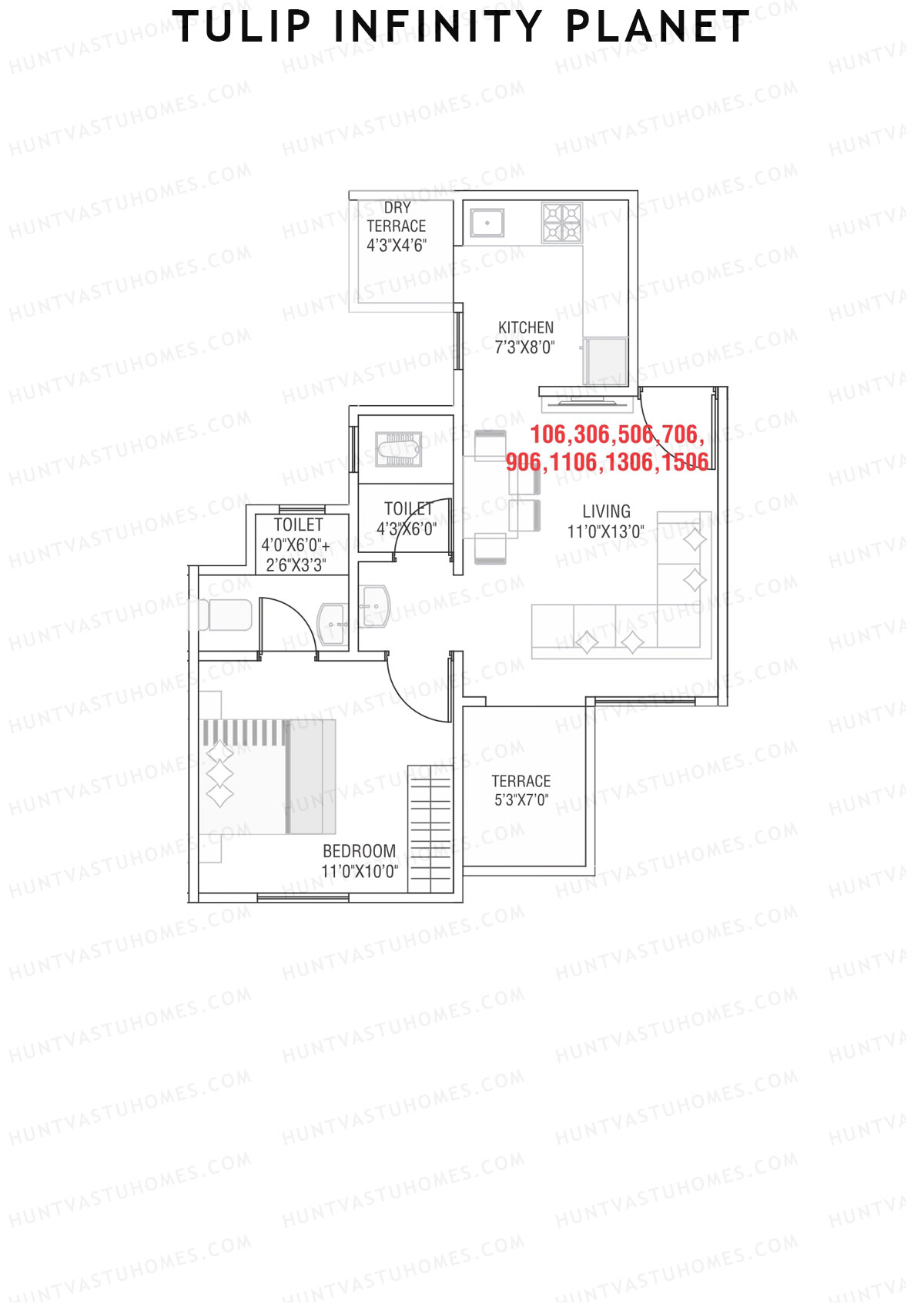 Tulip Infinity Planet Wing D Unit 6 Floor Plan