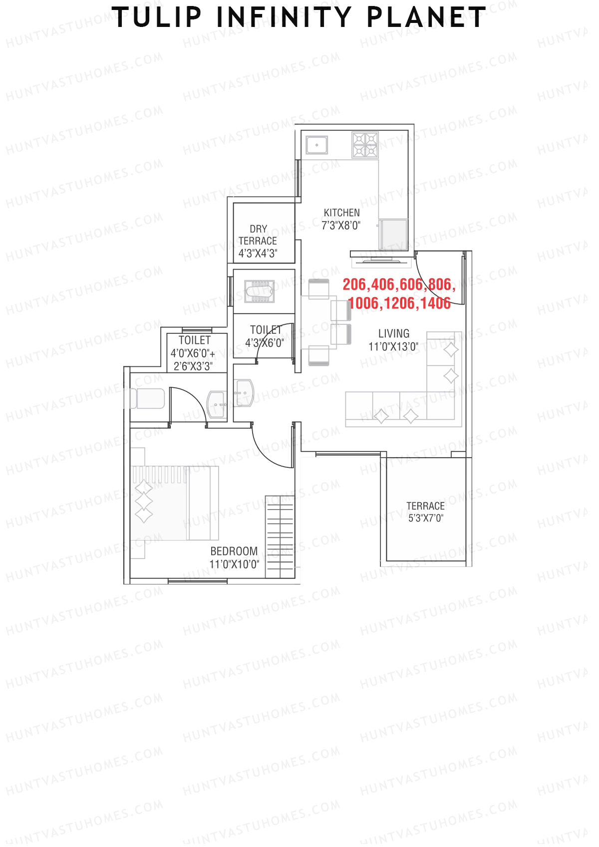 Tulip Infinity Planet Wing D Unit 6 Floor Plan