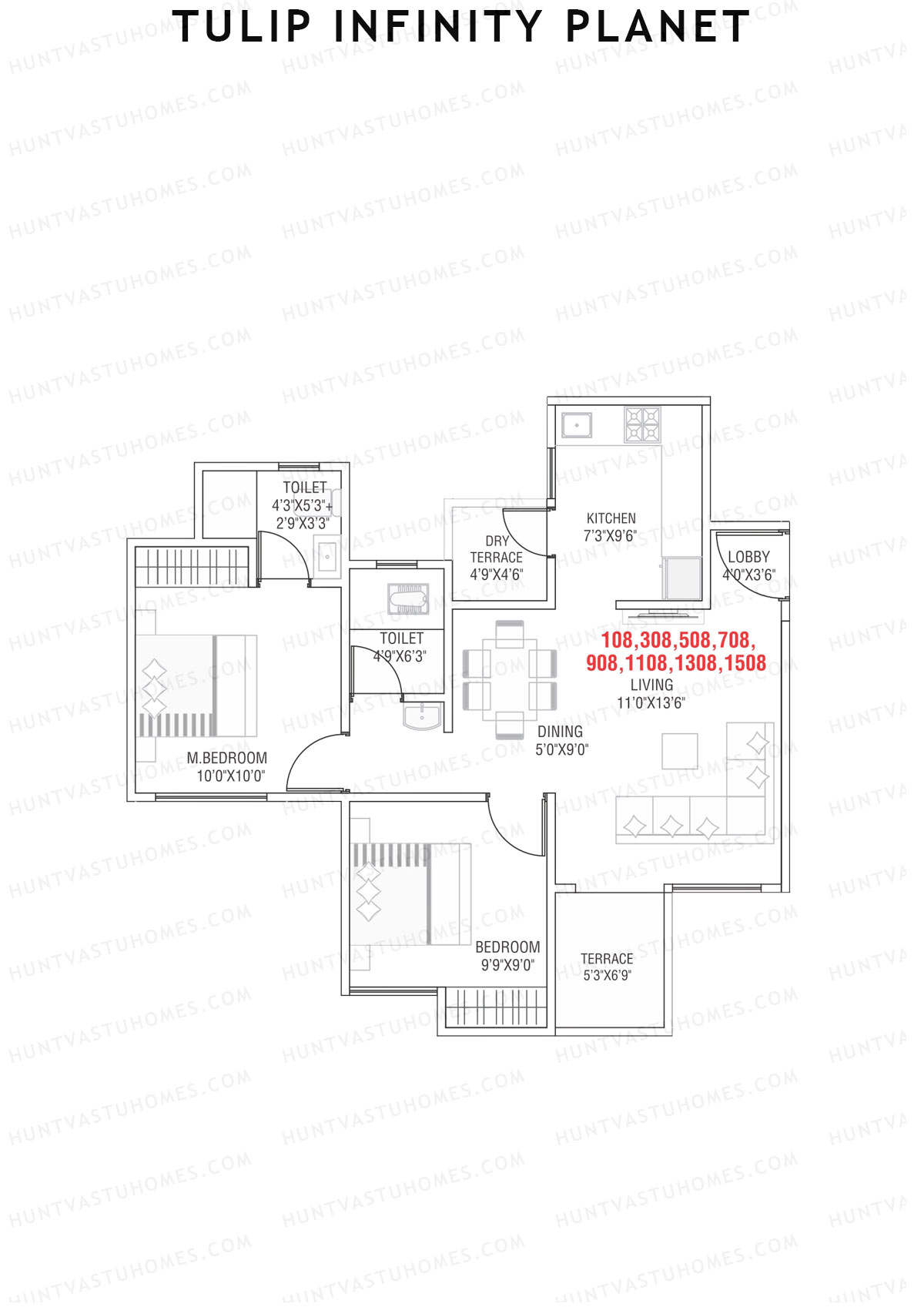 Tulip Infinity Planet Wing D Unit 8 Floor Plan