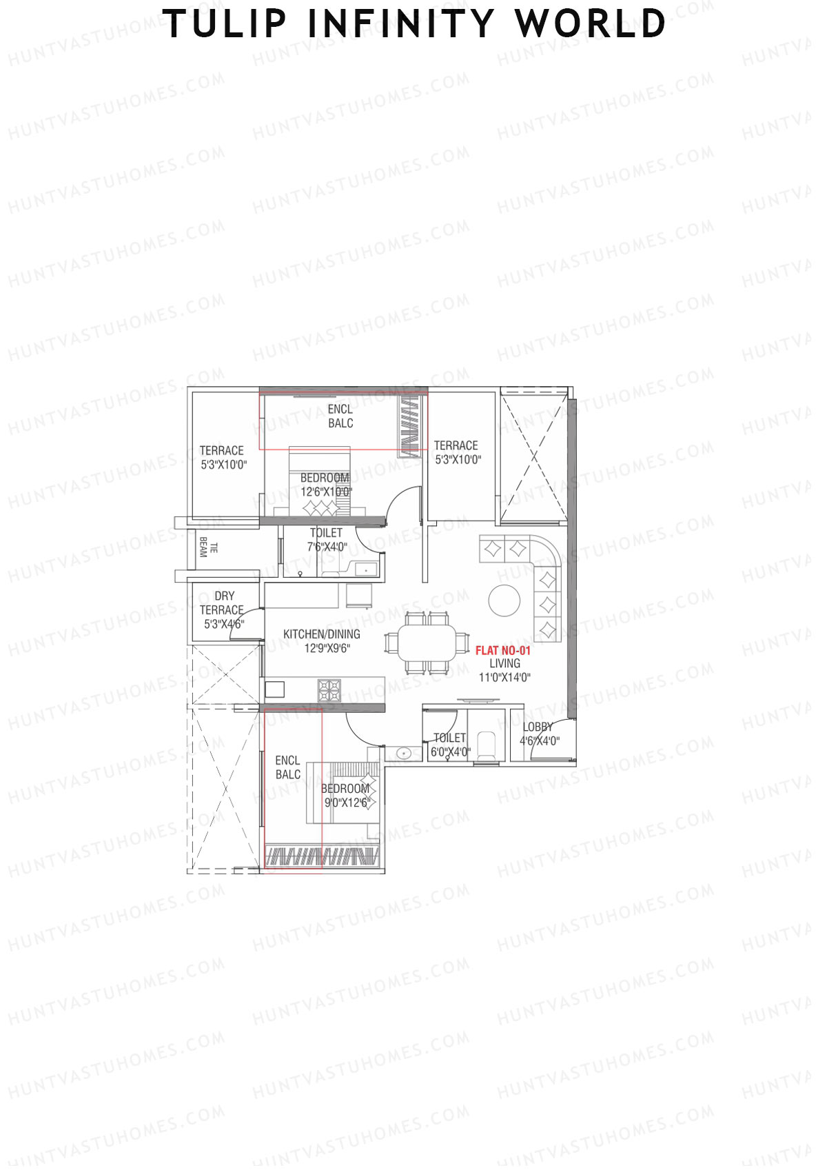 Tulip Infinity World Wing A Unit 1 Floor Plan