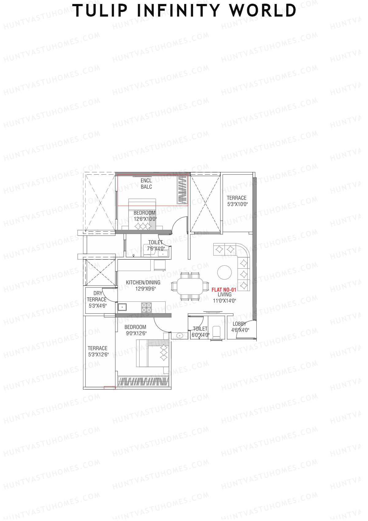 Tulip Infinity World Wing A Unit 1 Floor Plan