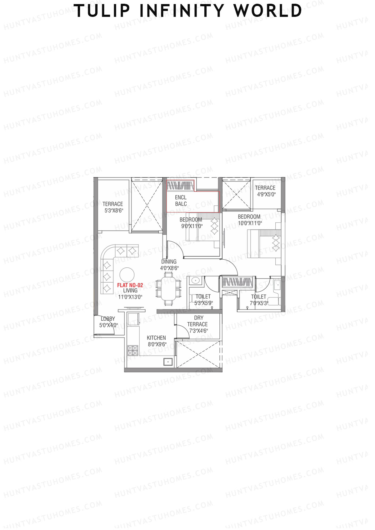 Tulip Infinity World Wing A Unit 2 Floor Plan