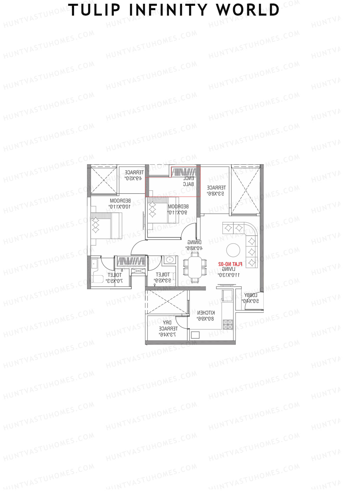 Tulip Infinity World Wing B Unit 1 Floor Plan