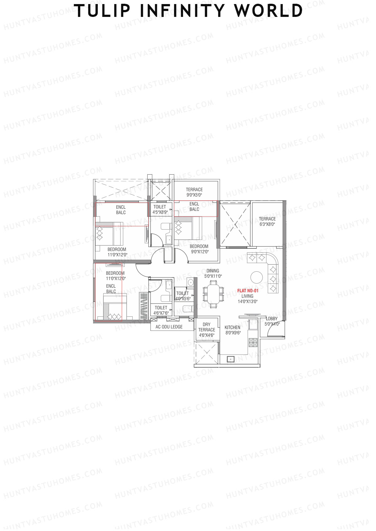 Tulip Infinity World Wing C Unit 1 Floor Plan