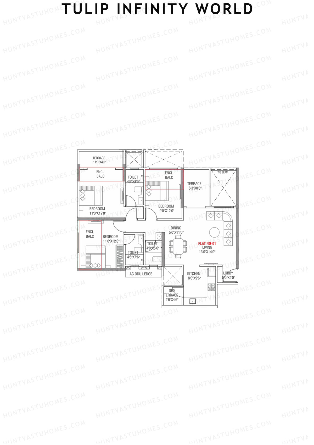 Tulip Infinity World Wing C Unit 1 Floor Plan