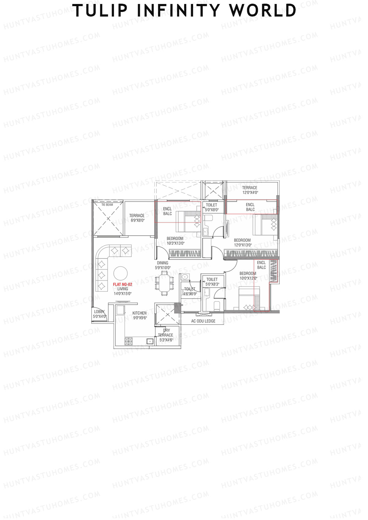 Tulip Infinity World Wing C Unit 2 Floor Plan