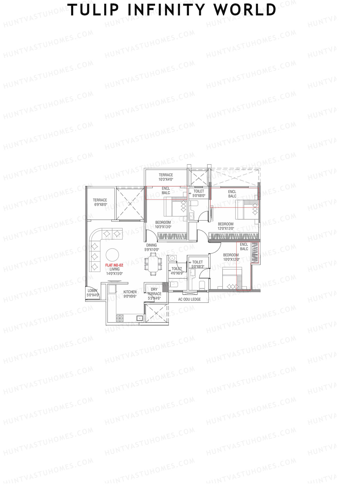 Tulip Infinity World Wing C Unit 2 Floor Plan
