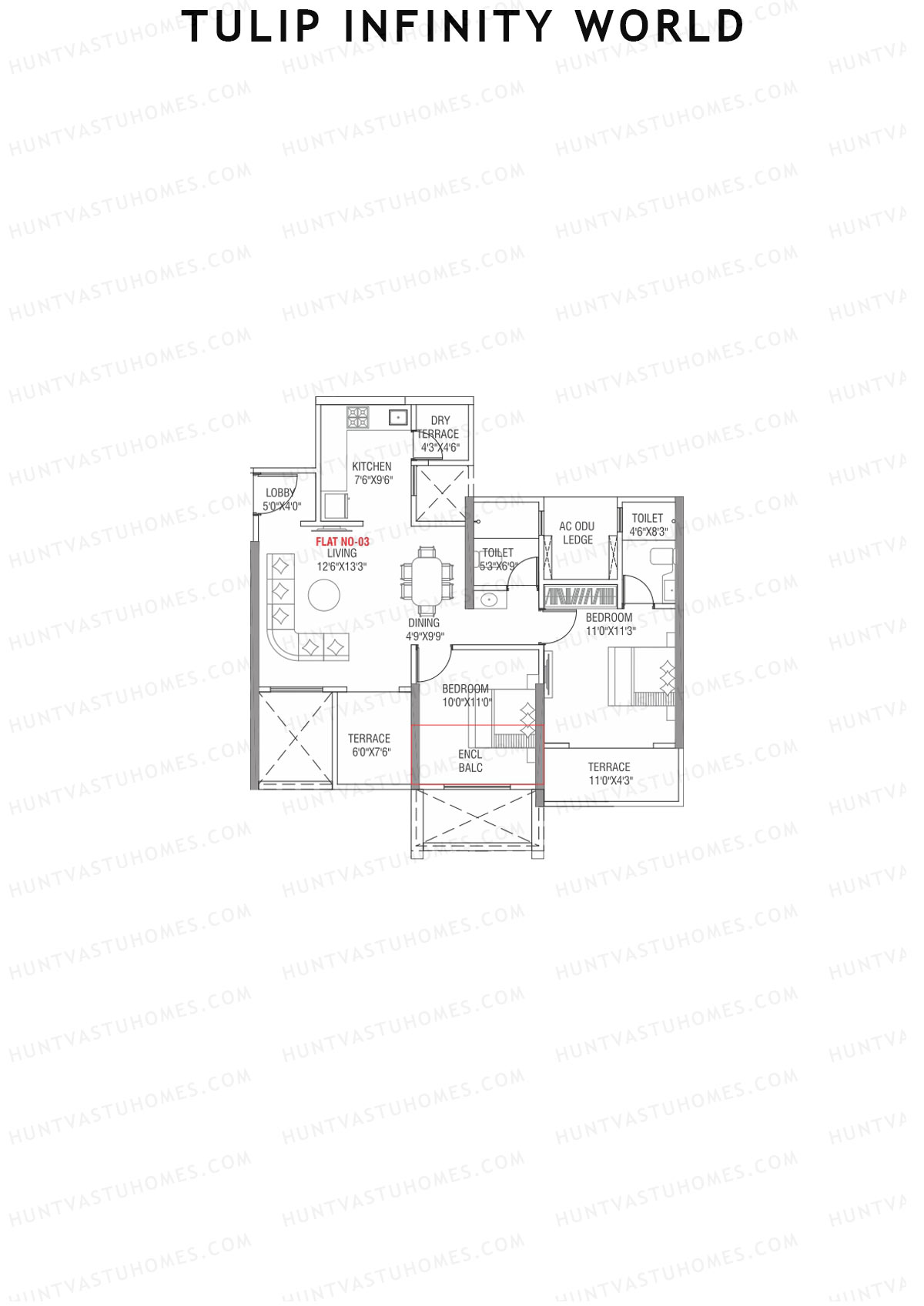 Tulip Infinity World Wing C Unit 3 Floor Plan
